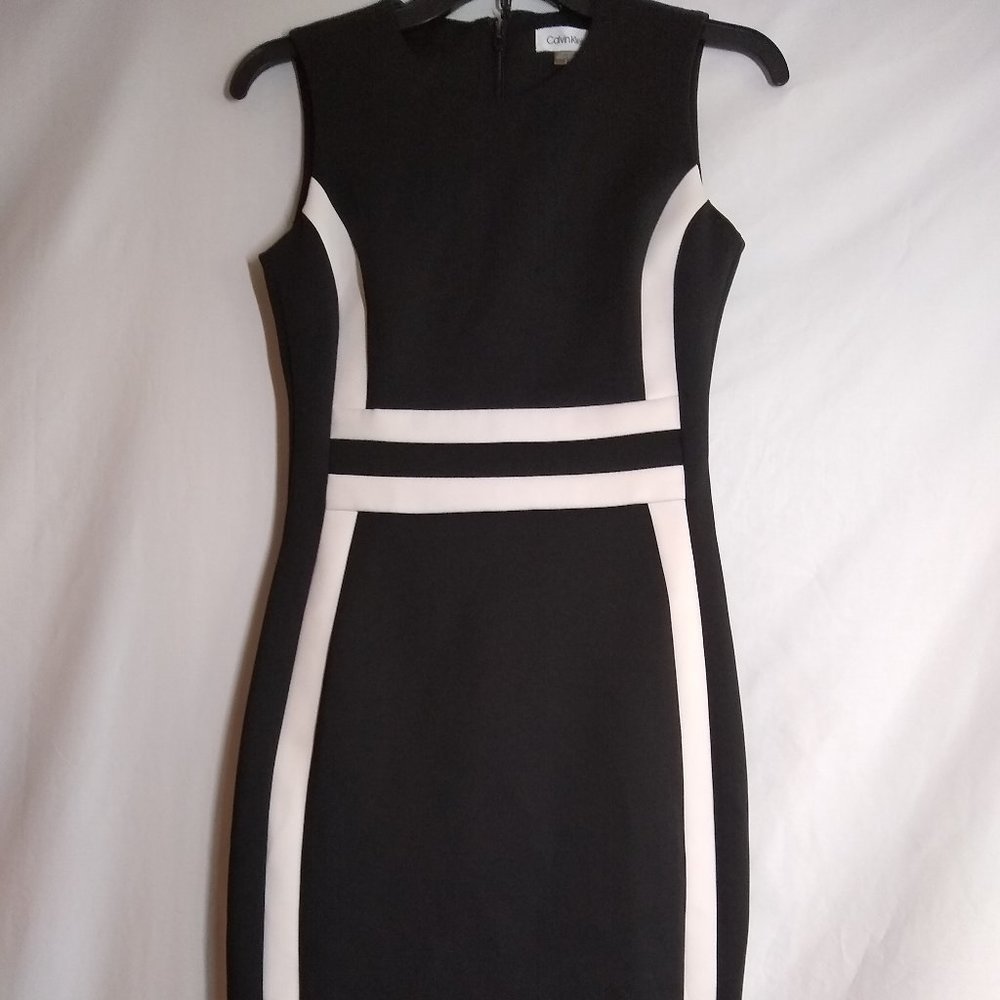 WOMEN'S CALVIN KLEIN FITTED SEXY BLACK/WHITE DRESS
